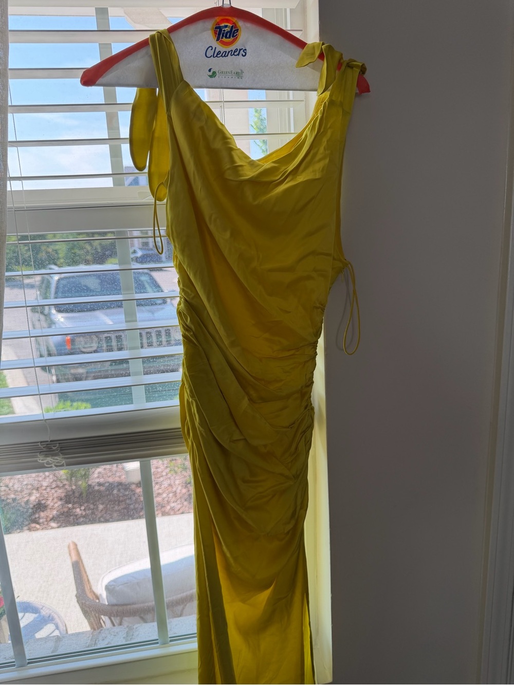Alice + Olivia Sunlit Yellow Ruched Gown